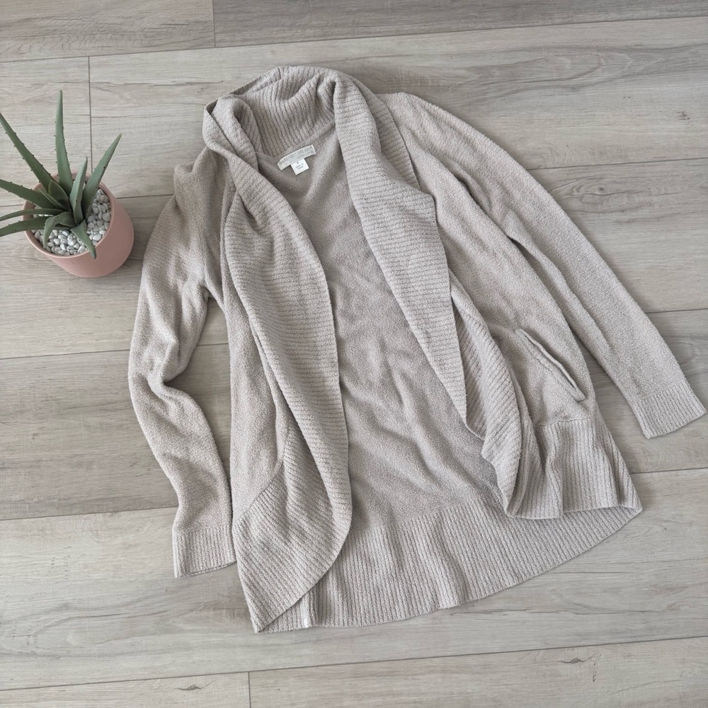 Barefoot dreams women’s cream size medium cardigan, cozy lounge wear soft